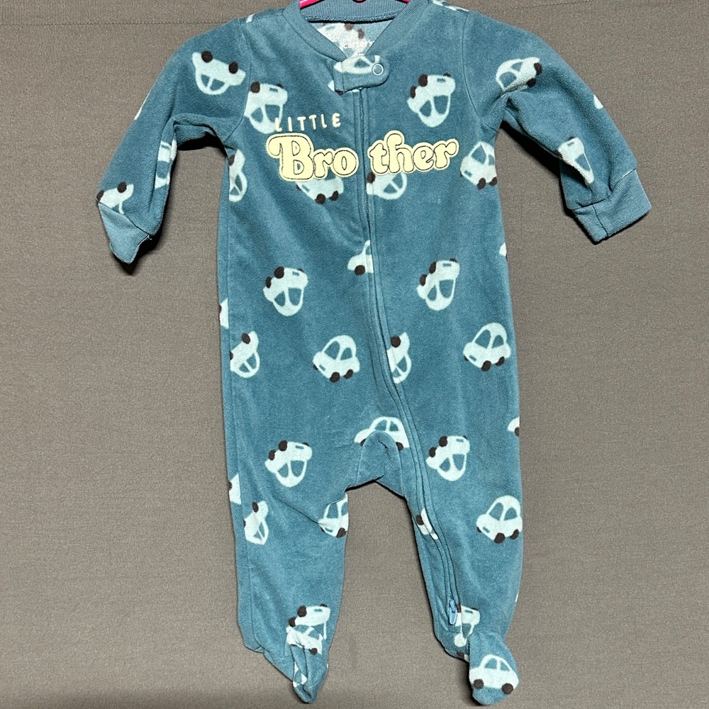 Carter's Blue Car Print Footie Onesie